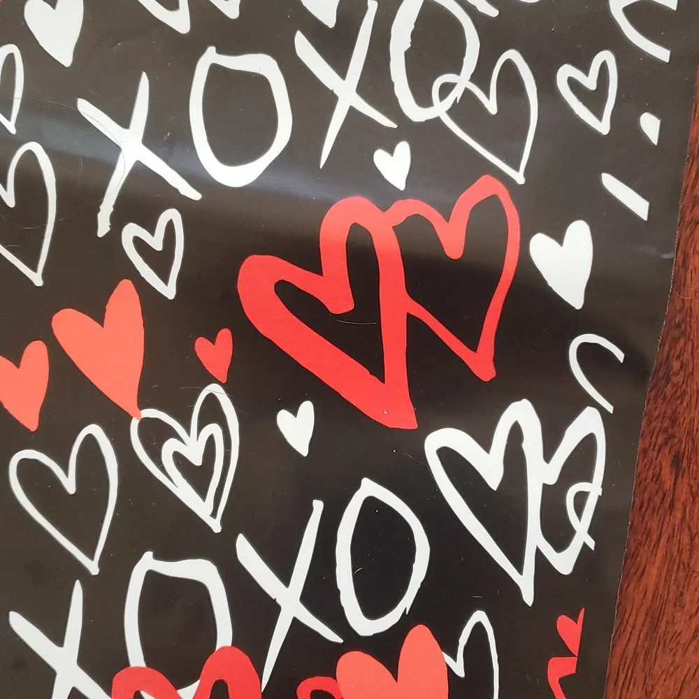 40 Piece Shipping Bundle Polymailers Cards Stickers Red Black Hearts